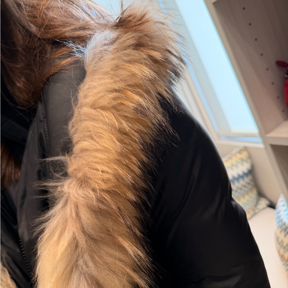 Mackage Black Puffer Coat with Fur Trim - Picture 4 of 8